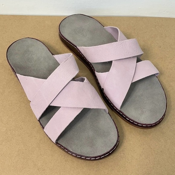 Chaco Wayfarer Mauve Pink Criss Cross Slides Sandals Size 11 - Picture 2 of 9